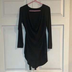 Elegant Black Long Sleeve Dress